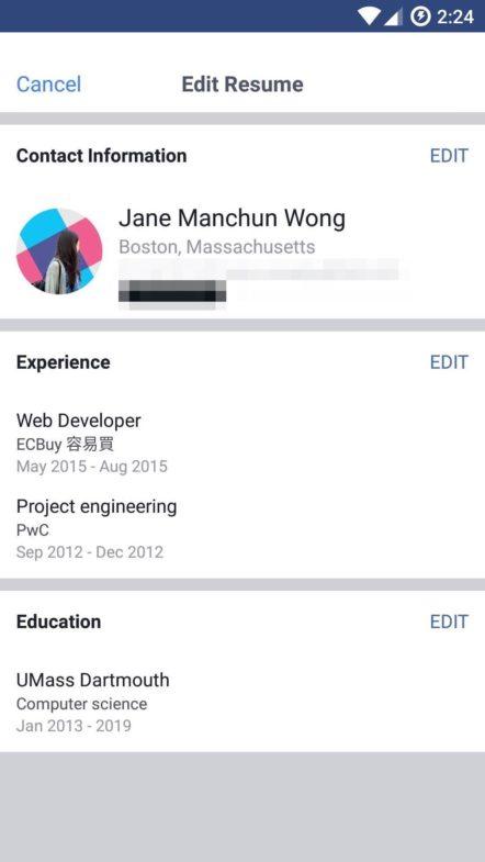Facebook veut lancer une fonctionnalité CV sur sa plateforme
