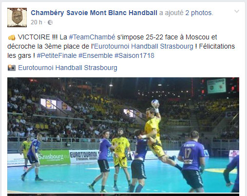 Le club de Handball de Chambéry le fait très bien ici 