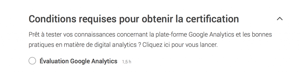 Evaluation Google Analytics.