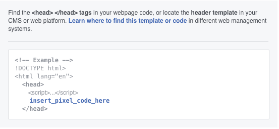 code pixel facebook