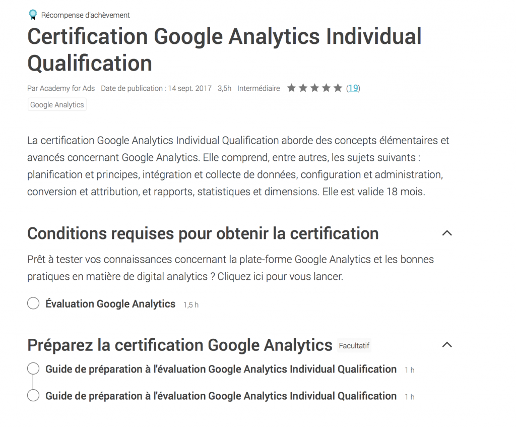 google analytics certifications