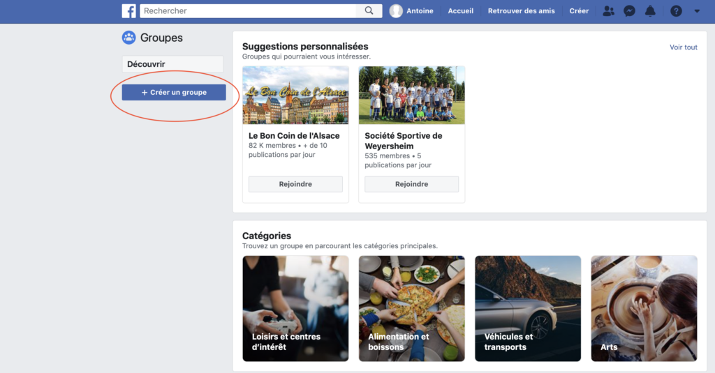 L’ouverture d’un groupe Facebook peut vous permettre de discuter entre autres de vos produits et services avec des utilisateurs qui partagent des intérêts communs.